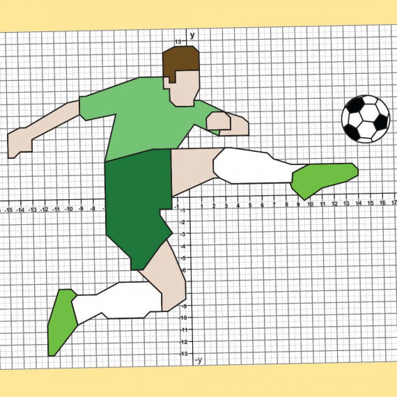 Fußballschule für Kinder: Coole Koordinatengrafikbilder zur EURO 2024